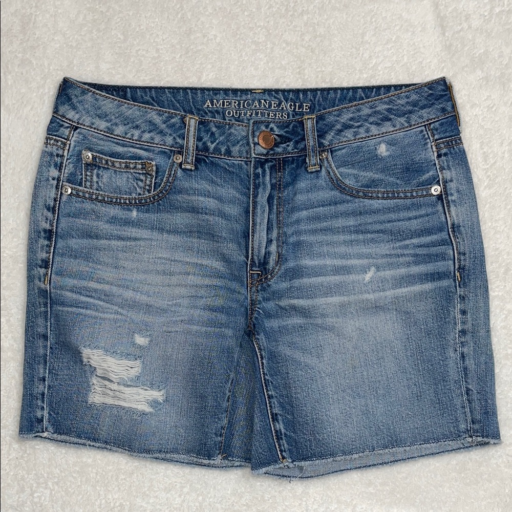American Eagle Outfitters Distressed Blue Jean Shorts